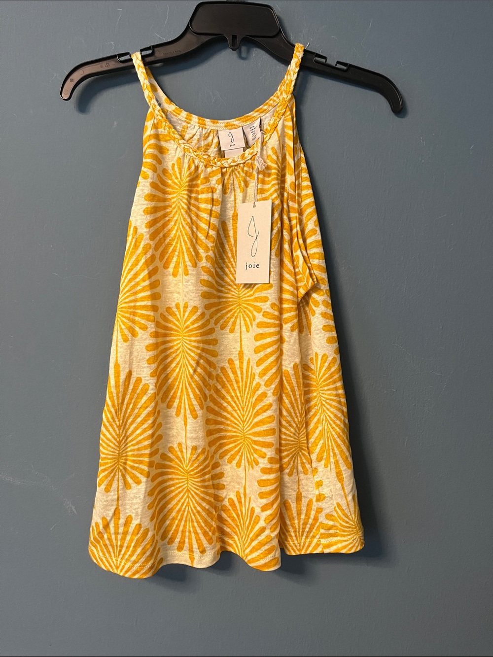 Joie Yellow Floral Sunburst Halter Women’s top 100% Linen